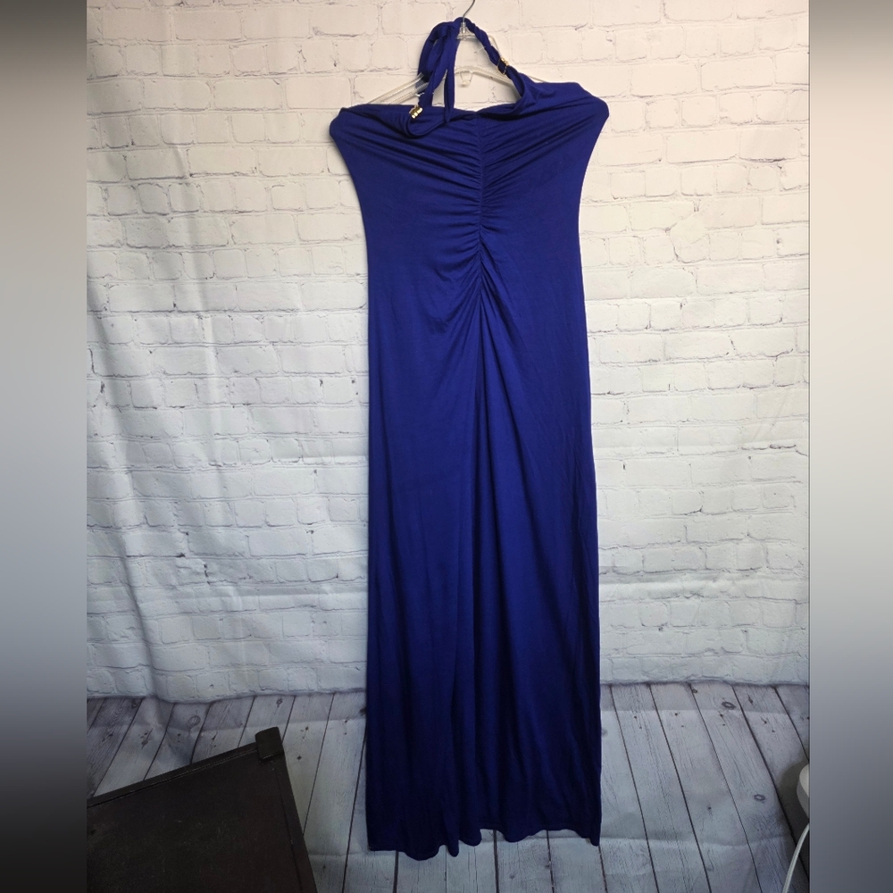 Trina Turk Strapless Halter  Royal Blue Dress